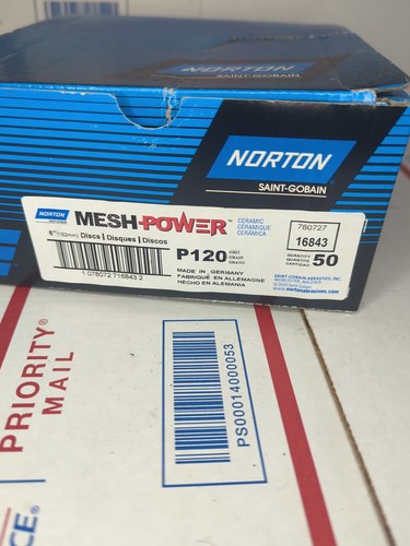 Norton 5” MESH POWER, 78072716843 P120 Abrasive Discs. 35 pack - Picture 2 of 4