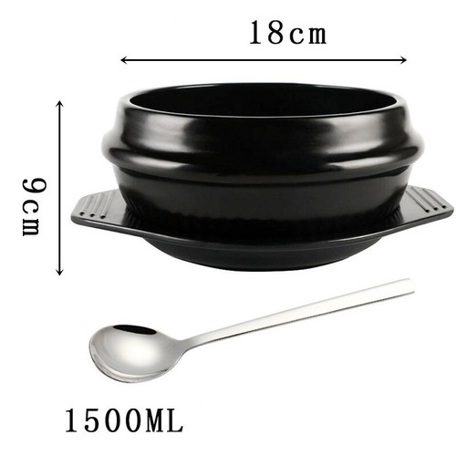 Olla de cocina coreana Dolsot Bowl piedra arroz fideos cazuela microondas cuchara bandeja - Imagen 11 de 11