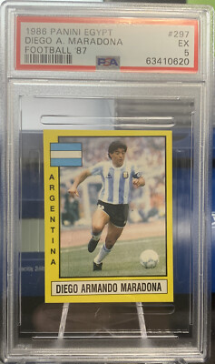 1986 Panini Egypt Diego Maradona #297 Football 87 PSA 5 EX