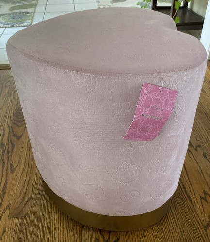 New! HELLO KITTY Pink Heart Makeup Chair Vanity Ottoman Stool - Picture 4 of 6