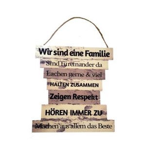 Zeigen Respekt Hören zu.... füreinander da Schild Family Höhe 32 Familie