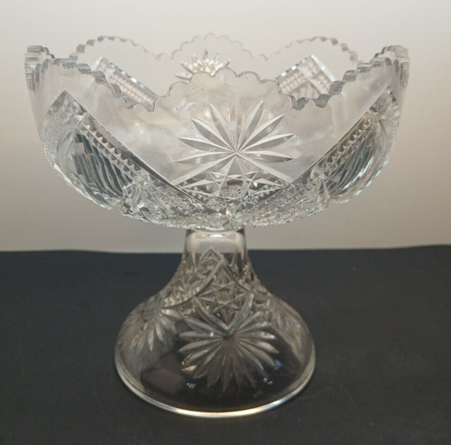 Antique 'Early American Pressed Glass' 7" Clear Compote - Picture 2 of 6