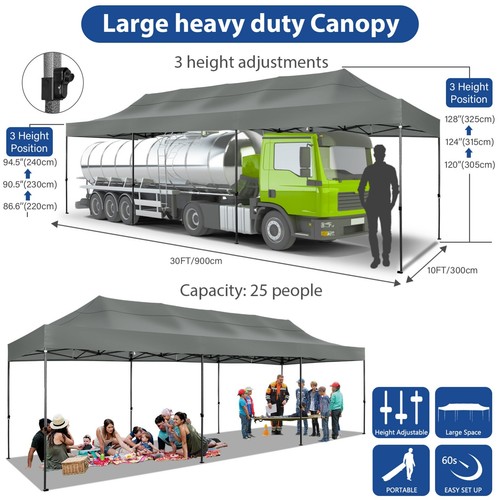 Canopy 10x30FT Heavy Duty Gazebo Party Garden Tent Cater Events Pavilion Carport - Picture 84 of 102