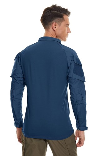 Men's Outdoor T-Shirt Long Sleeve Ripstop Work 1/4 Zip Training Quick Dry Shirts - Picture 58 of 58