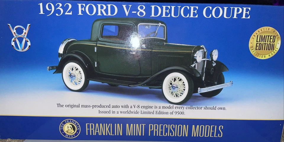 Franklin Mint 1932 Ford Deuce Coupe 1/24 Scale Diecast Model in its Original Box - Image 2 of 4