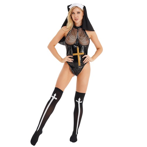 Damen Outfits Bund Weihnachten Langarm Kostüme Party Weihnachtsmann Borte Kleid - Bild 16 von 25