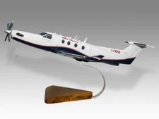 Pilatus PC-12 Air Bravo Desk Wood Airplane New Model Large Scale 1/48