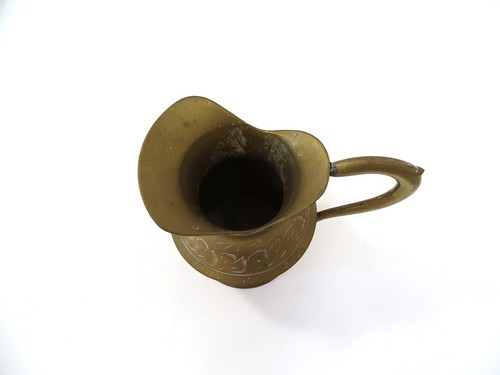 Vintage Indian Brass Pitcher/Jug Engraved Ornate Decorated Flowers - Picture 8 of 8