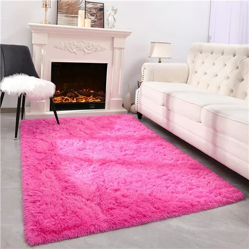 Pink Carpet for Living Room Plush Rug Bed Room Floor Fluffy Mats Anti-slip Home - Picture 35 of 37