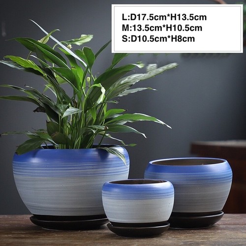 3 PCS POTS&TRAY 3 SIZE SET POTS POTTERY CERAMIC FLOWER PLANT POTS - Picture 52 of 54