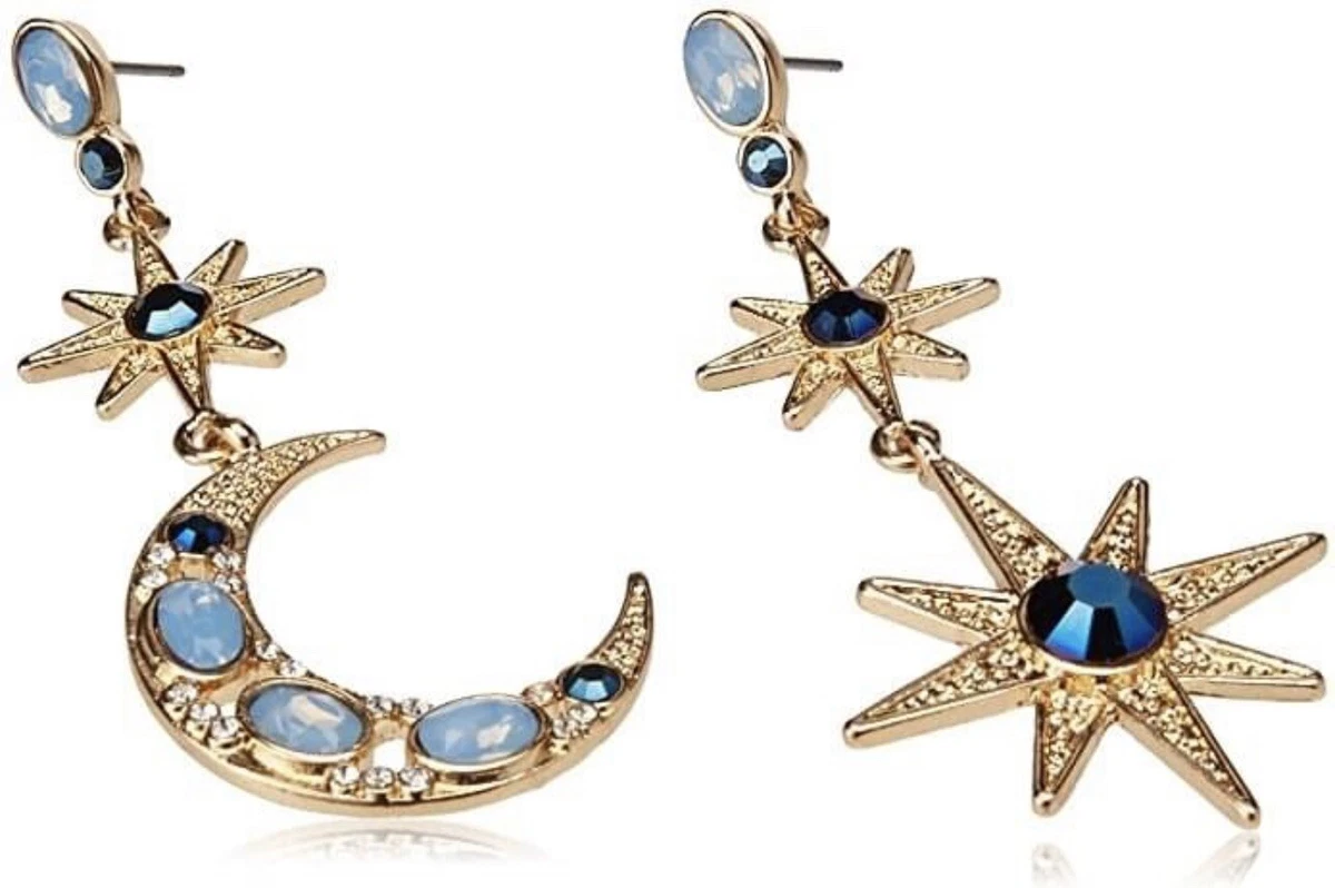 Betsey johnson moon and star earrings clearance