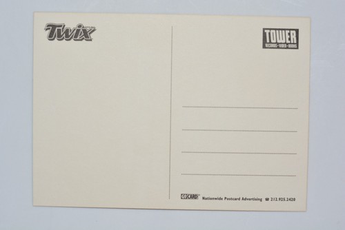 TWIX Chocolate Bar Advertisement Postcard Tower Records - Picture 2 of 2