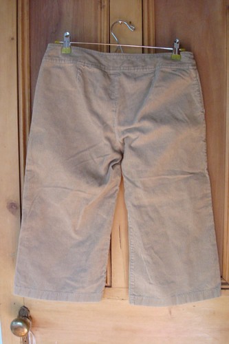 brown size 4 5 small corduroy wide leg cropped pants capri tan beige skort flare - Picture 11 of 18