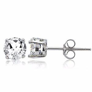 925 Sterling Silver 2ct White Topaz Stud Earrings Ebay Image Is Loading 925 Sterling Silver 2ct White Topaz Stud Earrings