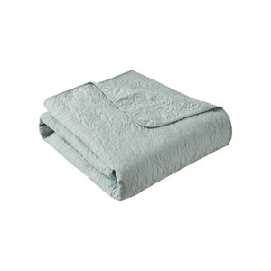 Madison Park Quebec Luxury Oversized Quilted Throw Seafoam 60x70 Premium Soft...