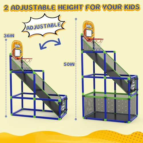 Indoor Basketball Hoop for Toddlers - Height Adjustable & Easy Assembly Toy - Picture 5 of 11
