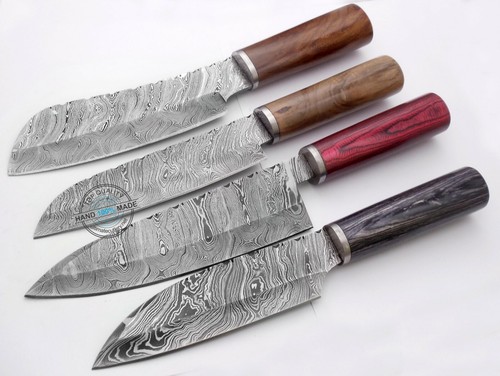 4 Stück 11 bis 13,00 Zoll maßgeschneiderte Damaststahl Koch-/Küchenmesser (2168) - Bild 1 von 3