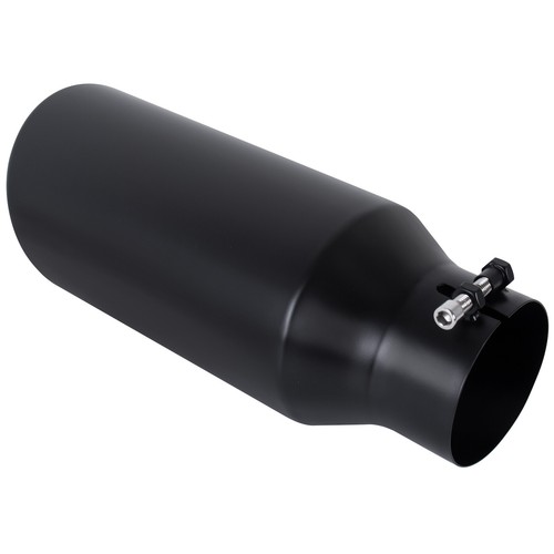 Negro 5" Entrada 6" Salida 15" Largo Acero Inoxidable Borde Laminado Diesel Punta de Escape - Imagen 4 de 10