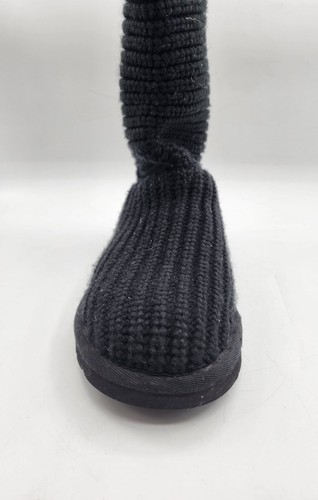 UGG Australia Classic Cardy Woven Black Knit Tall Boots Womens US 6 F3015F - Picture 5 of 15