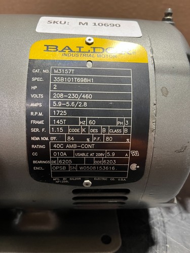 Baldor / 35B101T698H1 / M3157T / PS 2 / 145T / Elektromotor - Bild 4 von 4