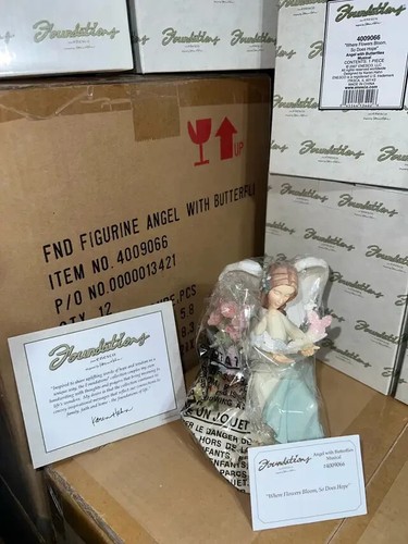 Foundations Angel MUSICAL Figurine with Butterflies 'Amazing Grace' song - Picture 2 of 4