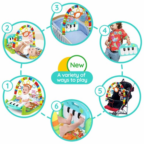 Baby Play Gym Infant Mats Musical Lullaby Toys Activity Floor Kids Music Piano - Picture 9 of 12