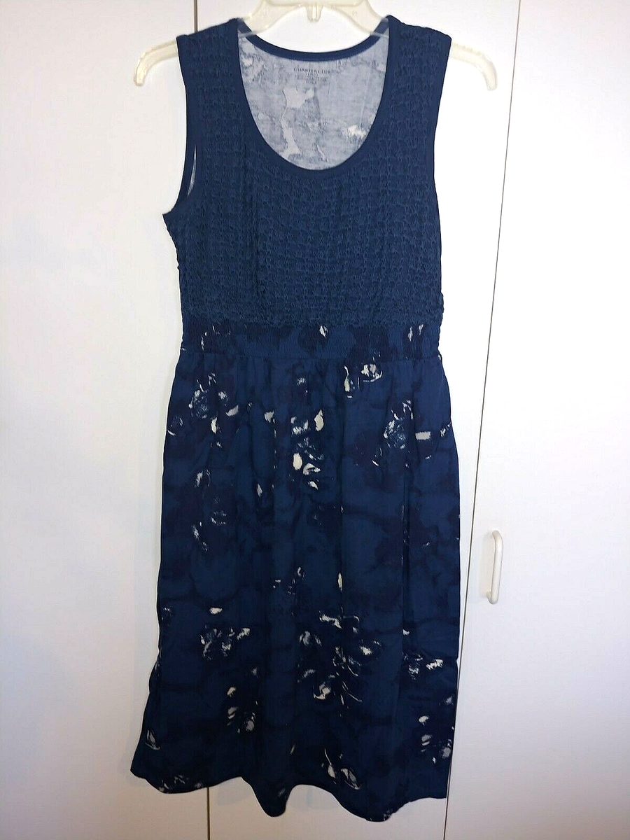 CHARTER CLUB LADIES SLEEVELESS COTTON KNIT PULLOVER DRESS-P-NWOT-ELASTIC  WAIST | eBay