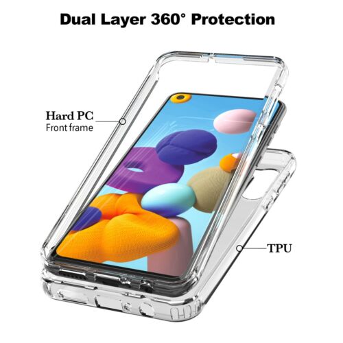 For Samsung Galaxy A21 Case, Full-body Shockproof Hybrid Case + Screen Protector - Zdjęcie 9 z 16
