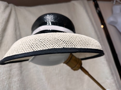 Woman s black and white vintage straw hat made in San Francisco! - Picture 3 of 11