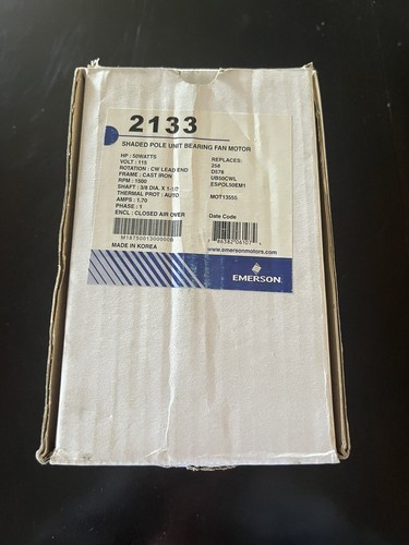 Emerson 2133 Shaded Pole Unit Bearing Fan Motor  - Picture 1 of 4