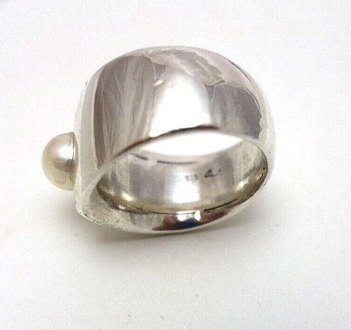 744. schwerer QUINN Perlen Ring imposanter Perlenring Silberring massiv RG.56 - Bild 6 von 6