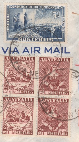 1951 PAPUA "Bainings" COVER to Texas via Sydney with backstamps - Bild 2 von 9