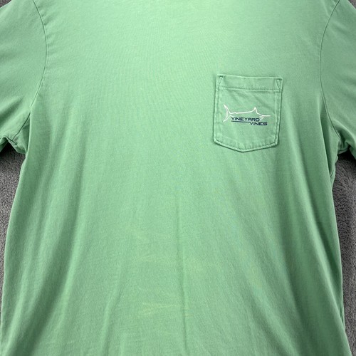 Vineyard Vines Shirt Mens Medium Green Fishing Marlin Outdoors Pocket READ - Picture 6 of 16