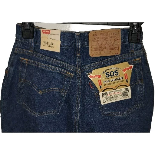 NUEVO CON ETIQUETAS De Colección Levi’s 505 Talla 5 Mujer Azul Lavado Oscuro Stock Muerto Retro Años 80 Falda Denim Foto 4 de 4