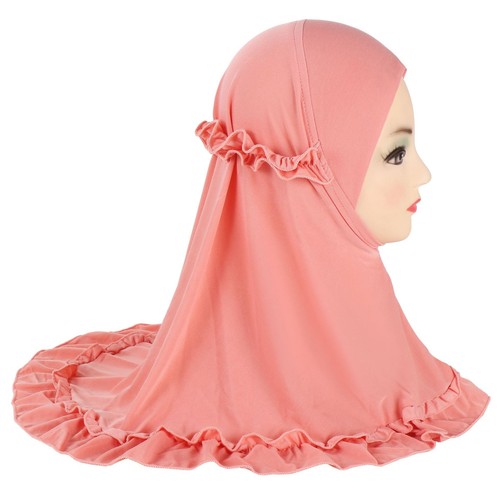 Kids Muslim Prayer Scarf Hijab Children Girls Amira One Piece Turban Scarf 2-6Y - Picture 5 of 32