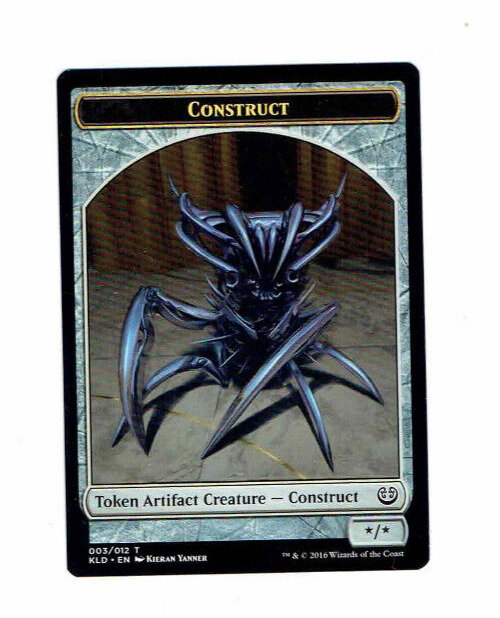 construct cards mtg Token Artifact Creature #3 KLD Kieran Yanner WOTC 2016 #MTG Card Token Artifact Creature — Construct Rarity Subtype: Construct, Colors: White, 12