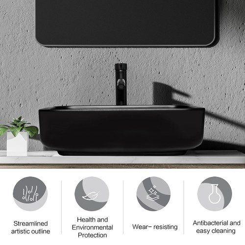 Keramik Bad Gefäß Waschbecken Schüssel Becken über Theke Wasserhahn Pop Up Ablauf Kombi - Bild 21 von 36