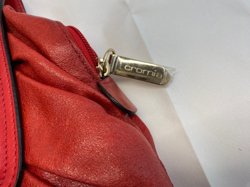 Cromia Red Leather Shoulder Bag Purse Made In Italy Quilted - Picture 18 of 20