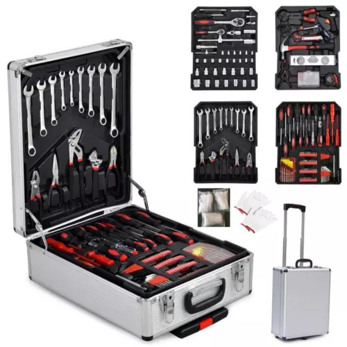 New 799 PCS Tool Set Mechanics Tool Kit Wrenches Socket w/ Silver Trolley Case