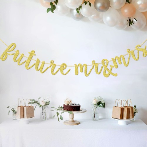 Future Mr & Mrs Banner for Engagement Bridal Shower Bride and Groom Party Dec... - Picture 6 of 8