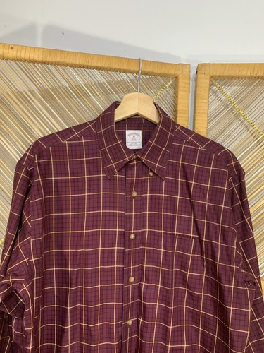 Brooks Brothers Shirt Button Plaid Mens Medium - Picture 2 of 6