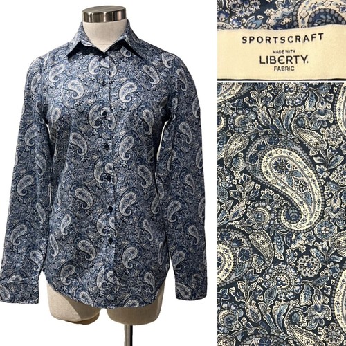 SPORTSCRAFT & LIBERTY MABELLE Pink/Blue Floral Cotton Blouse Shirt 6AUST-UK/2US - Picture 11 of 19