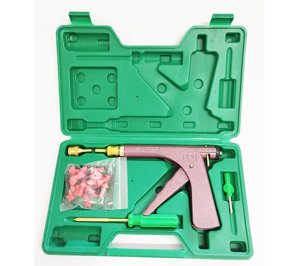 Car Tire Plugger Tubeless Tire Wheel Repair Gun Kit W/Mushroom Plug Probe Nozzle - Image 2 of 4