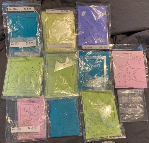Lot 11 Tamp-A-Tiles Stencil Wavy Puzzle Piece Craft Scrapbooking Art Card Making