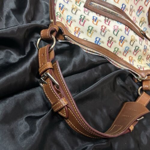 Vintage Dooney & Bourke Rainbow Brown Leather Hobo Satchel Purse Hand Bag - Picture 5 of 10