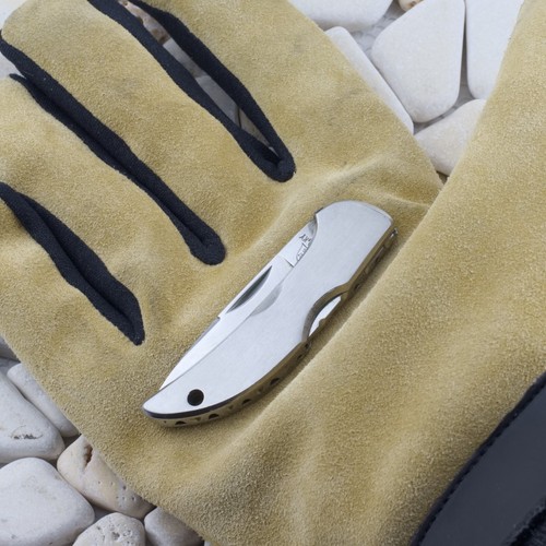 Hard Hat Lockback Folding Pocket Knife Satin Finish Stainless Blade Handle - Picture 5 of 7