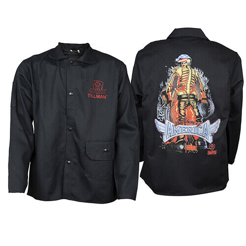 Tillman 9 OZ Flame Fire Resistant FR Cotton BACKBONE OF AMERICA Welding Jacket - Picture 1 of 3