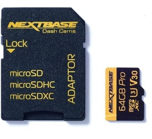 NEXTBASE U3 64GB Pro V30 Micro SD XC Card With Adapter Compatible Dash Cameras