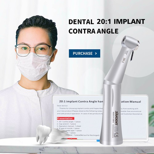 NSK MAX SG20 Dental 20:1 Reduction Implant Surgical Contra Angle Handpiece Push - Picture 12 of 17