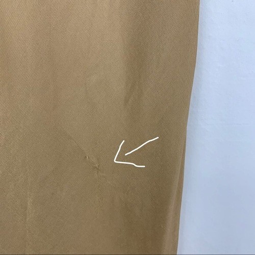 Nuevo con etiquetas Vestido Midi Satinado Sin Mangas Cuello Redondo Ariel Línea y Punto Tostado Camel Pequeño - Imagen 12 de 12